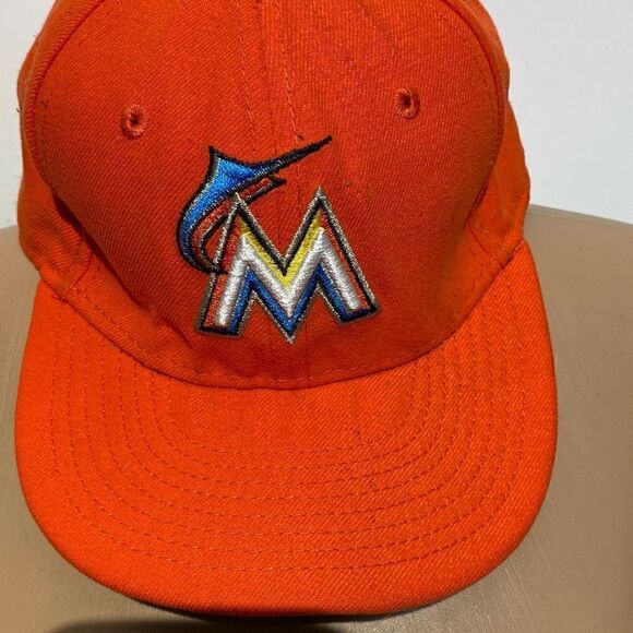 New Era Men's Miami Florida Marlins 5 Panel Orange Baseball Cap OS - Picture 5 of 10